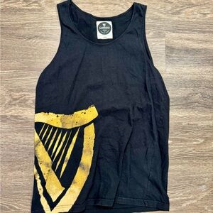 Guinness Black Tank Top Gold Harp Graphic Size Large